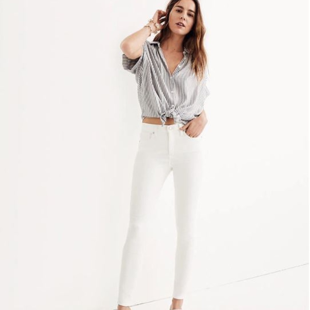 Madewell Pure White 9" Mid-Rise Skinny Jeans 30